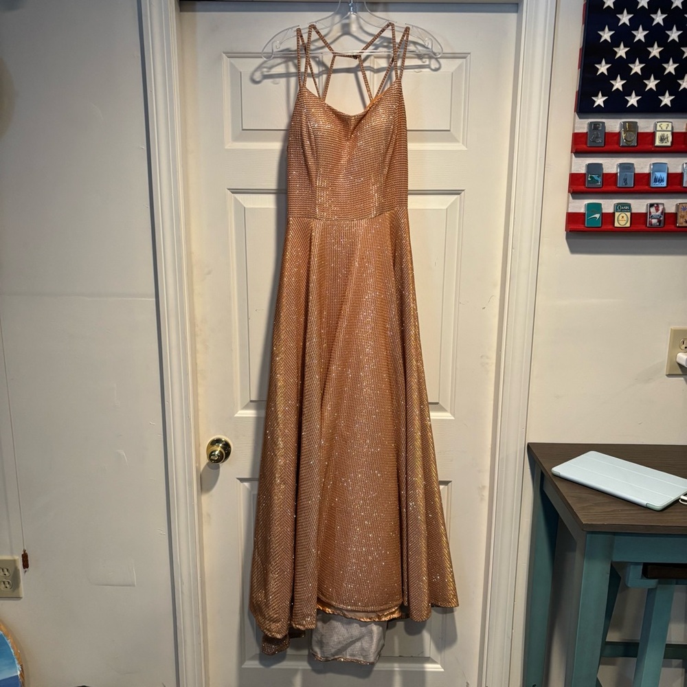 Elegant Gold Evening Gown